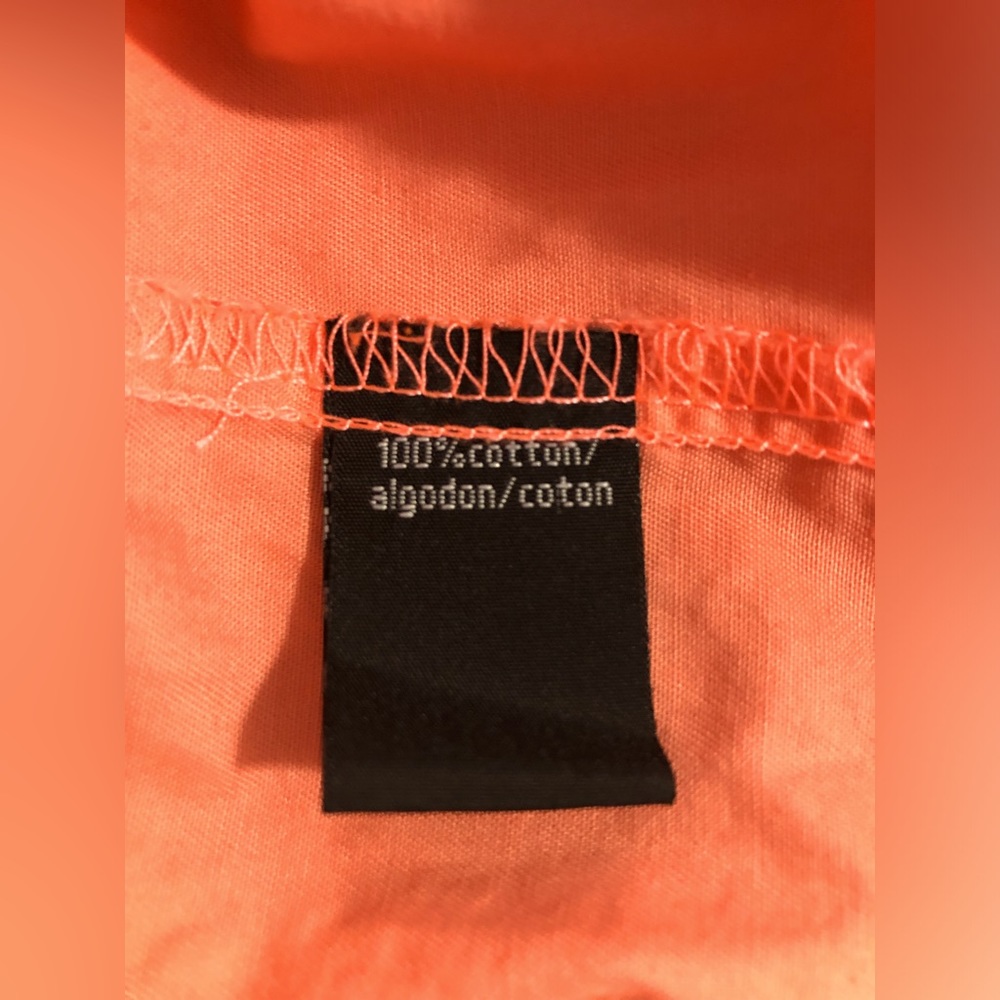 Girls 4T Coral Salmon Calvin Klein Jeans Button Ruffle Cotton Summer Dress - Picture 7 of 7
